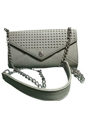 Rebecca Minkoff Silver Perforated Envelope Crossbody